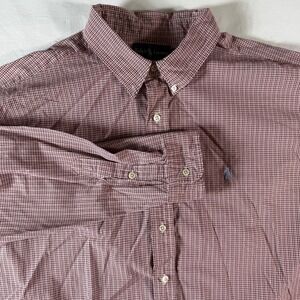 Ralph‎ Lauren Blake Gingham Button Down Shirt Men's 2XL Red White Checkered